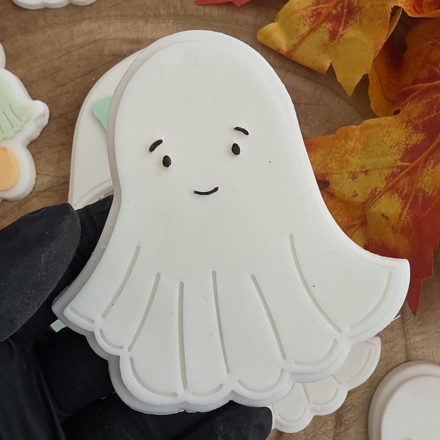 Cute ghost embosser fondant stamp and cutter, PLA embosser Cute Ghost, Halloween cookie embosser stamp & cutter, embosser, 3d printed