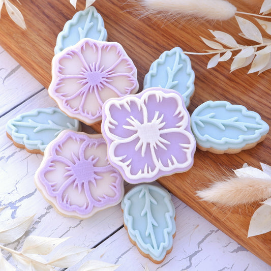 Set of floral elements - stamps and matching cutters image 0