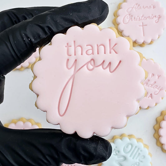 Custom Thank you Cookie Stamp and Cutter Set