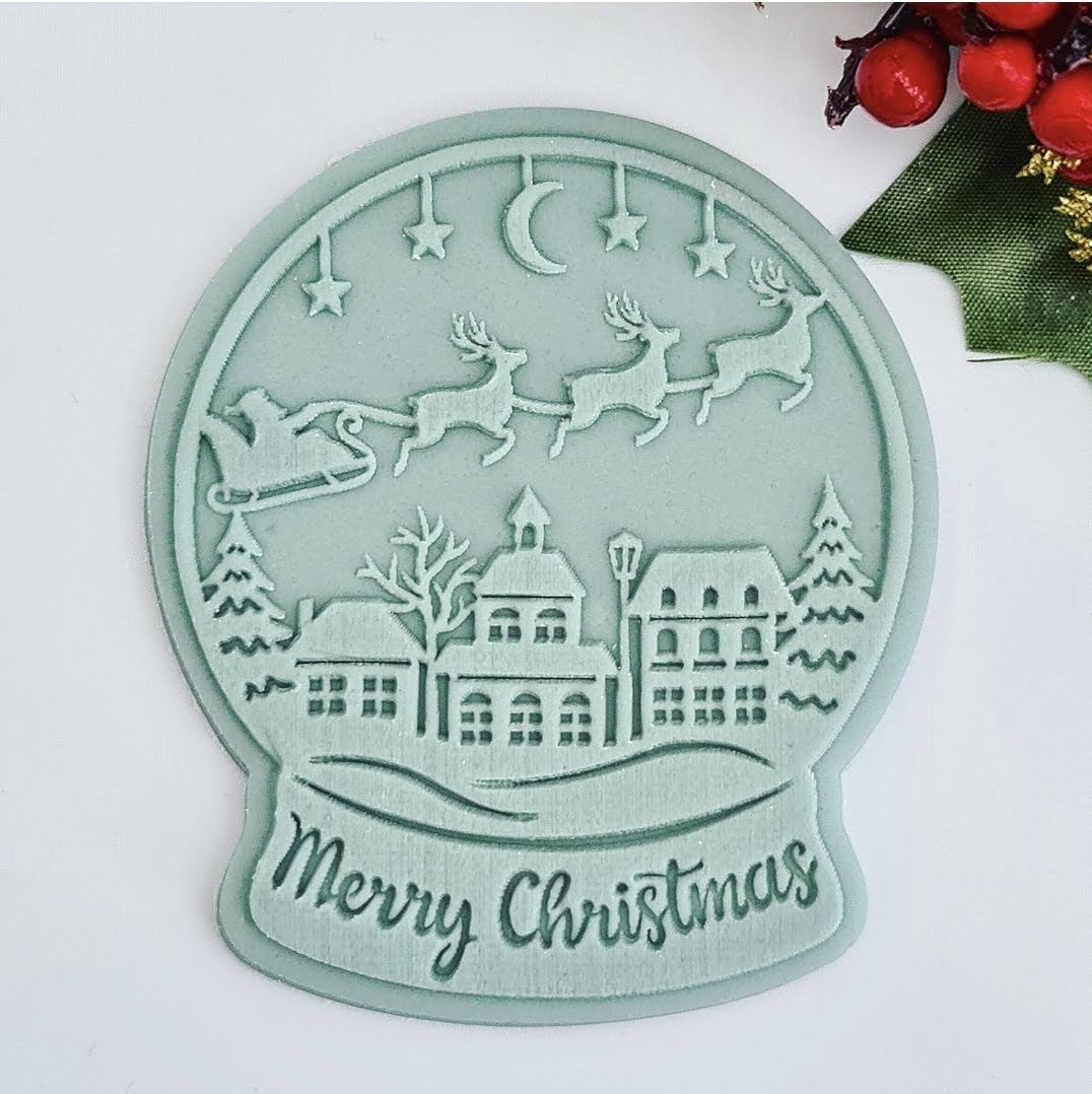 Christmas - Snow Globe Deboss and Matching Cutter image 0