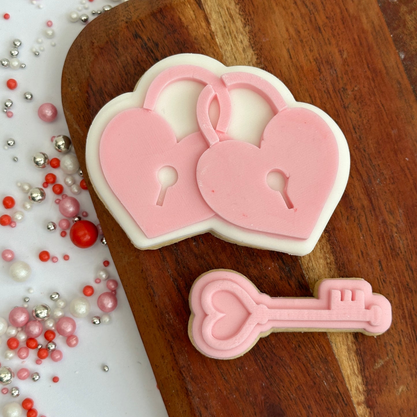 Heart Locks  - PLA embosser and matching cutter image 4
