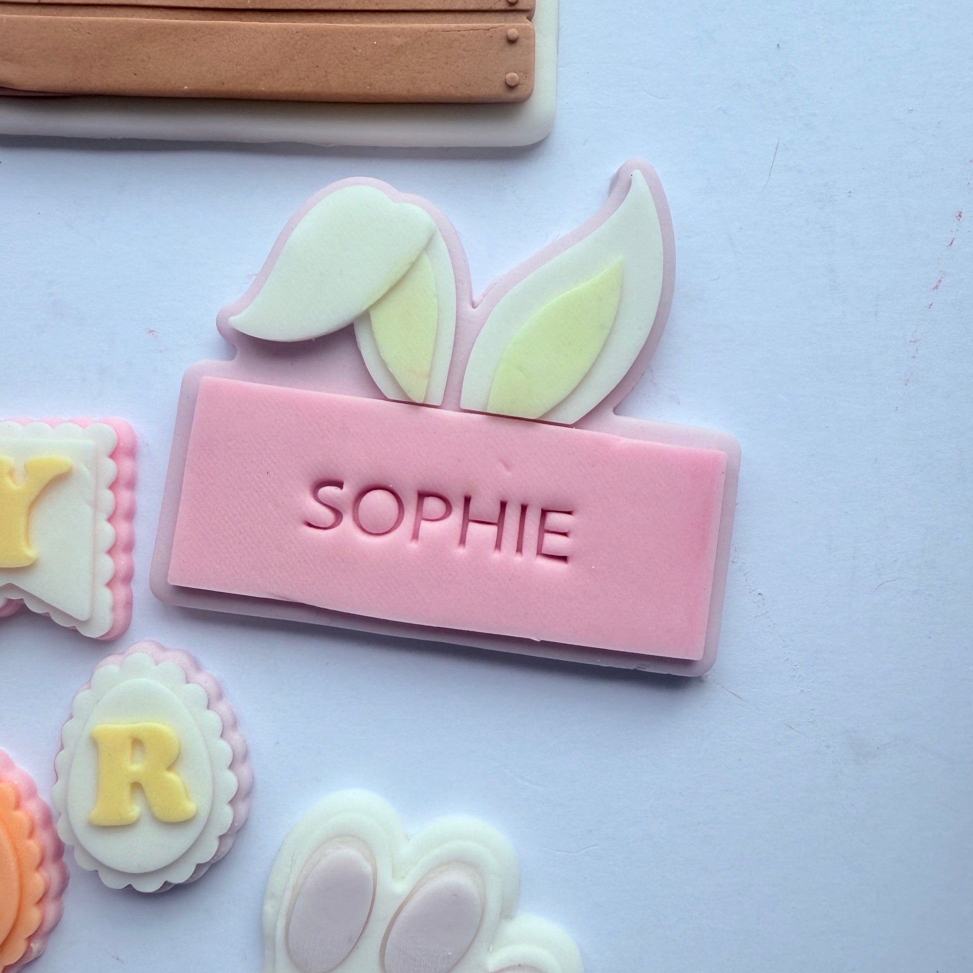 Bunny ears with message board - PLA embosser and matching cutter image 0