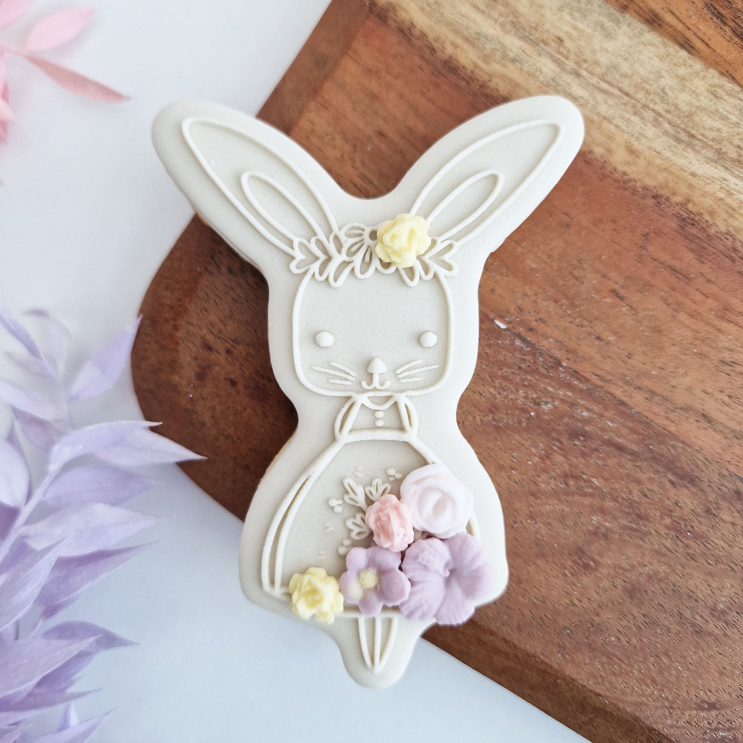 Cute Easter Bunny Girl -  Deboss and Cutter image 0