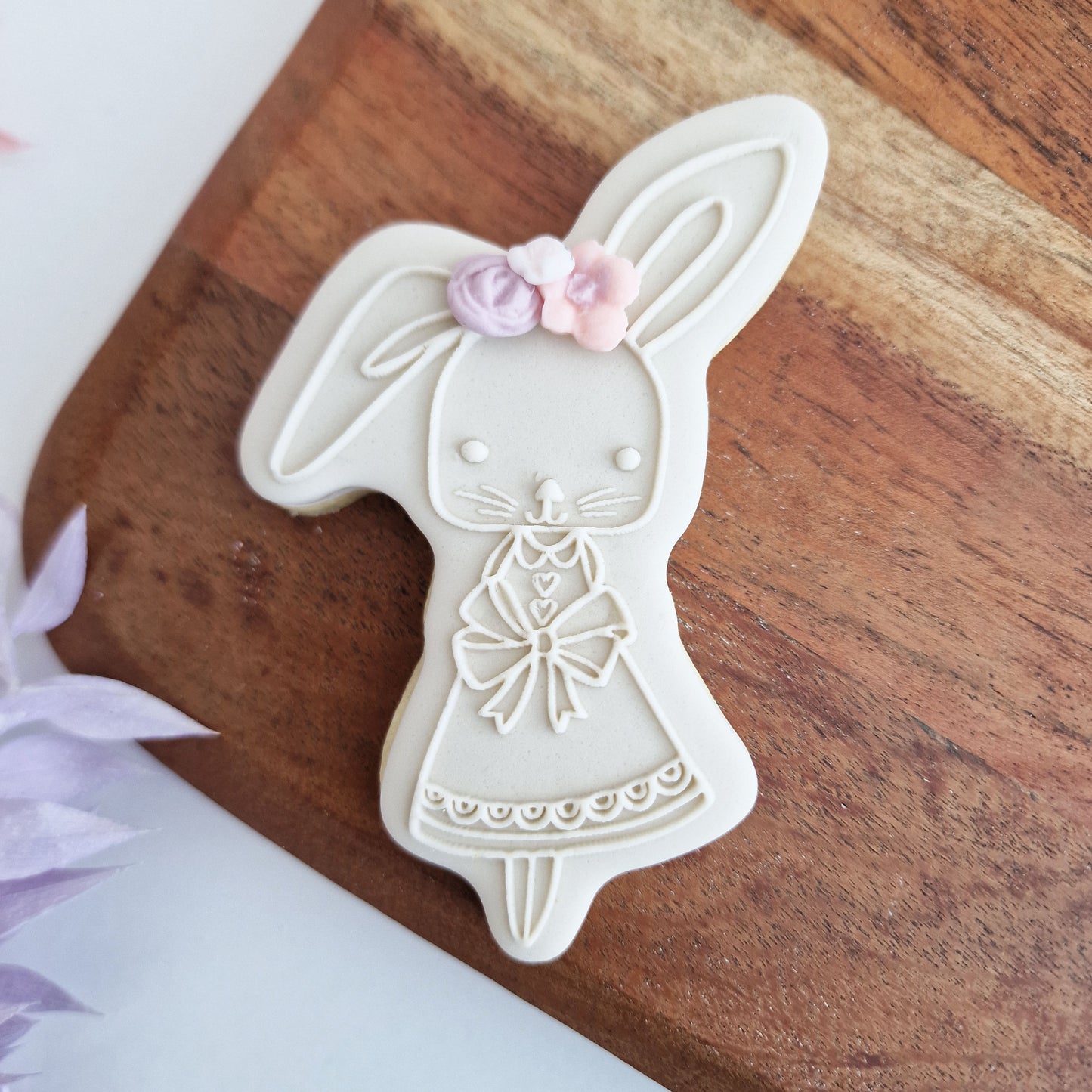 Cute Easter Bunny Girl -  Deboss and Cutter image 0