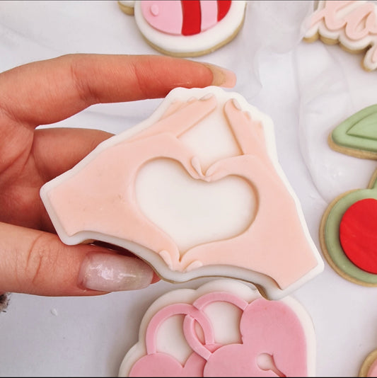 Heart hands - PLA embosser and matching cutter image 0