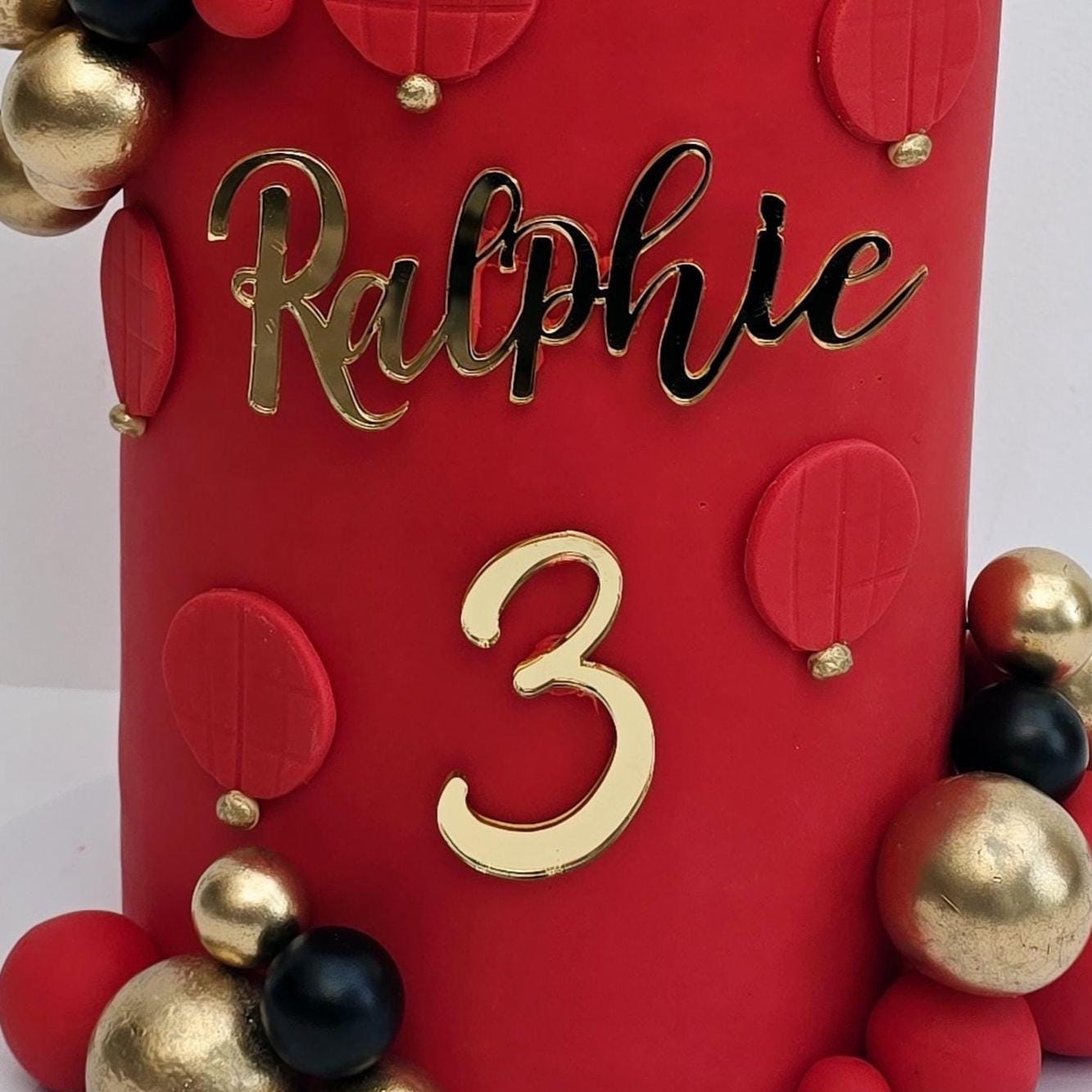 Personalised Name and Age acrylic cake charms, acrylic cake topper, cake charm