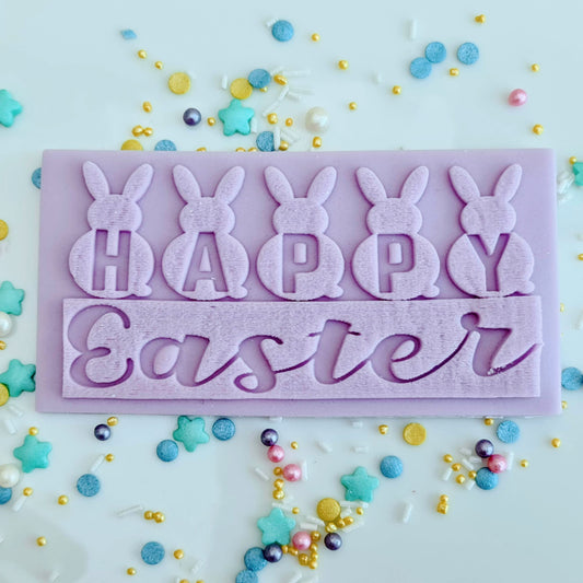 Happy Easter Bunnies - Deboss & Cutter Combo image 0