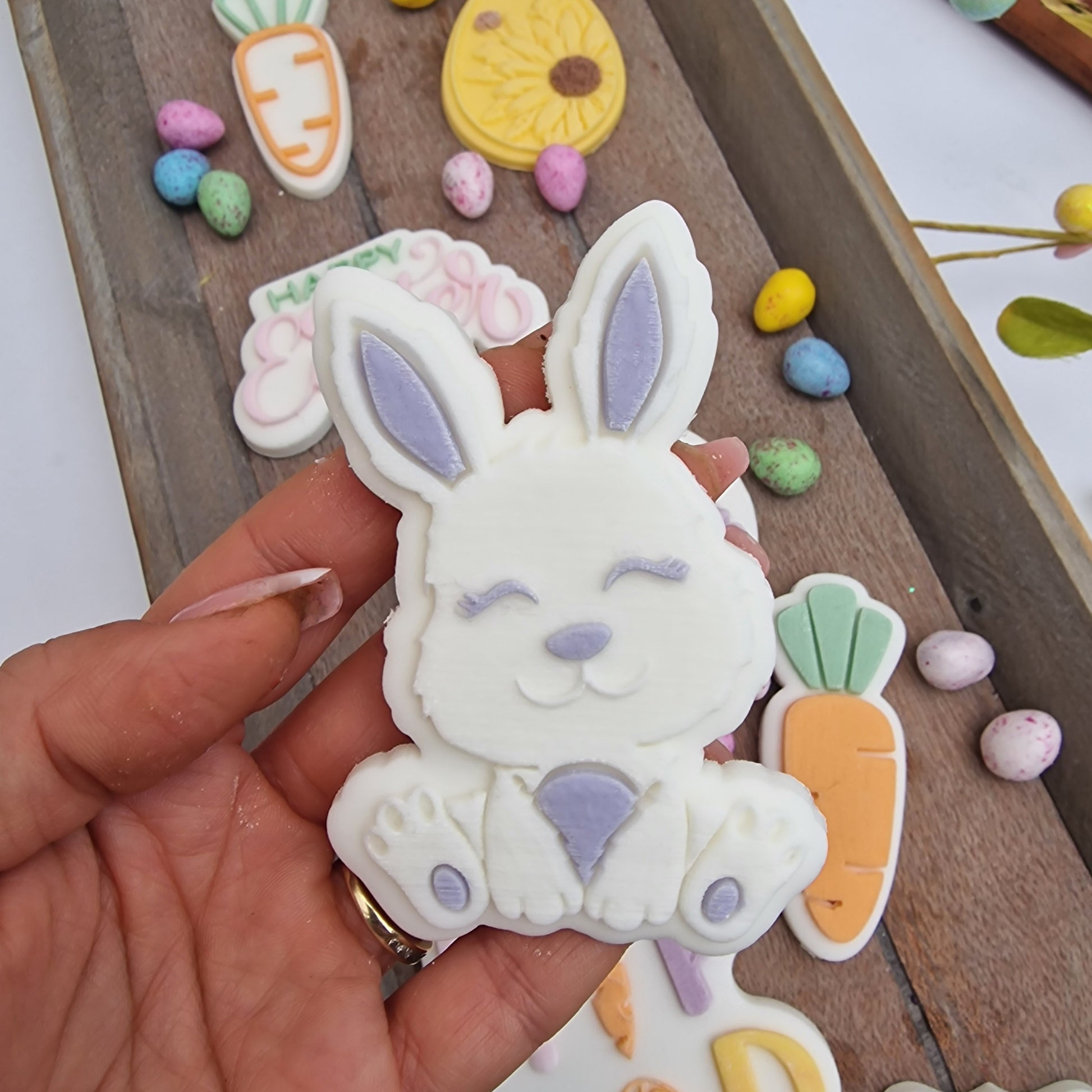 Cute Easter Bunny -  Deboss and Cutter image 0