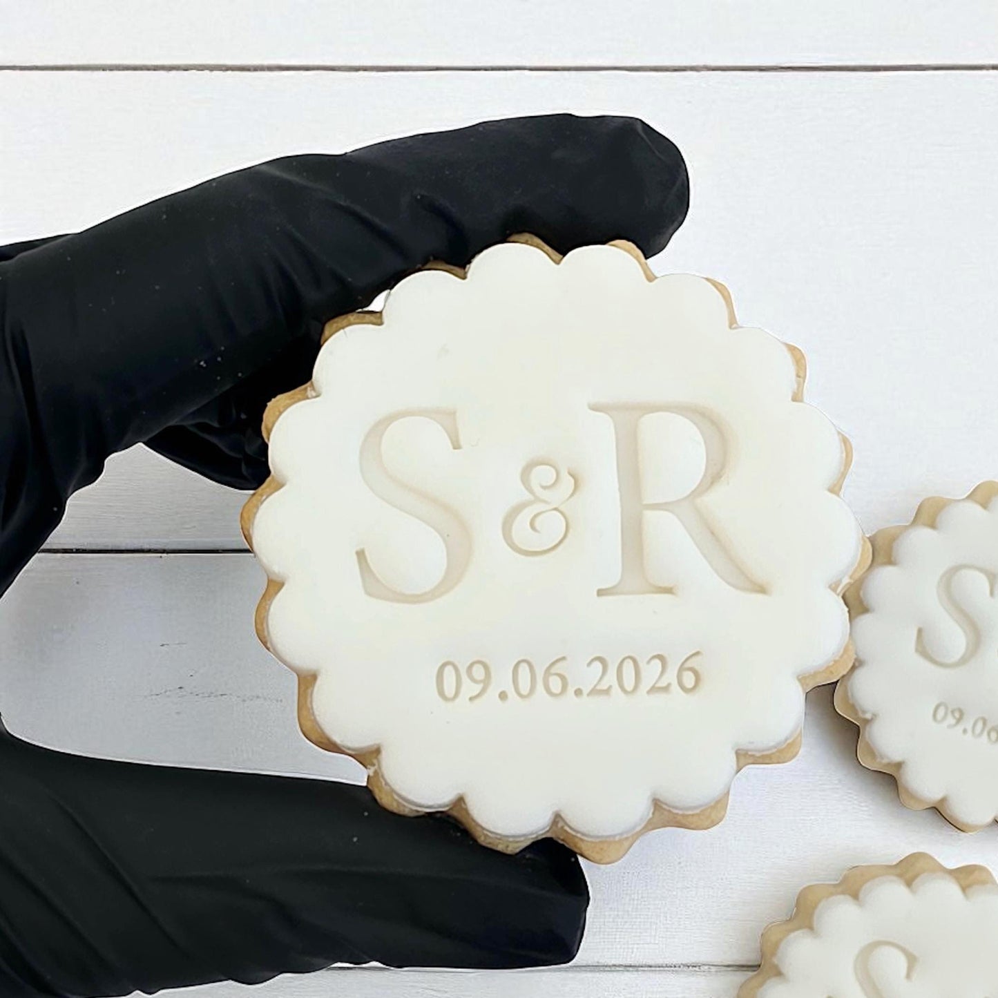 Custom Wedding Initials Cookie Stamp and Cutter