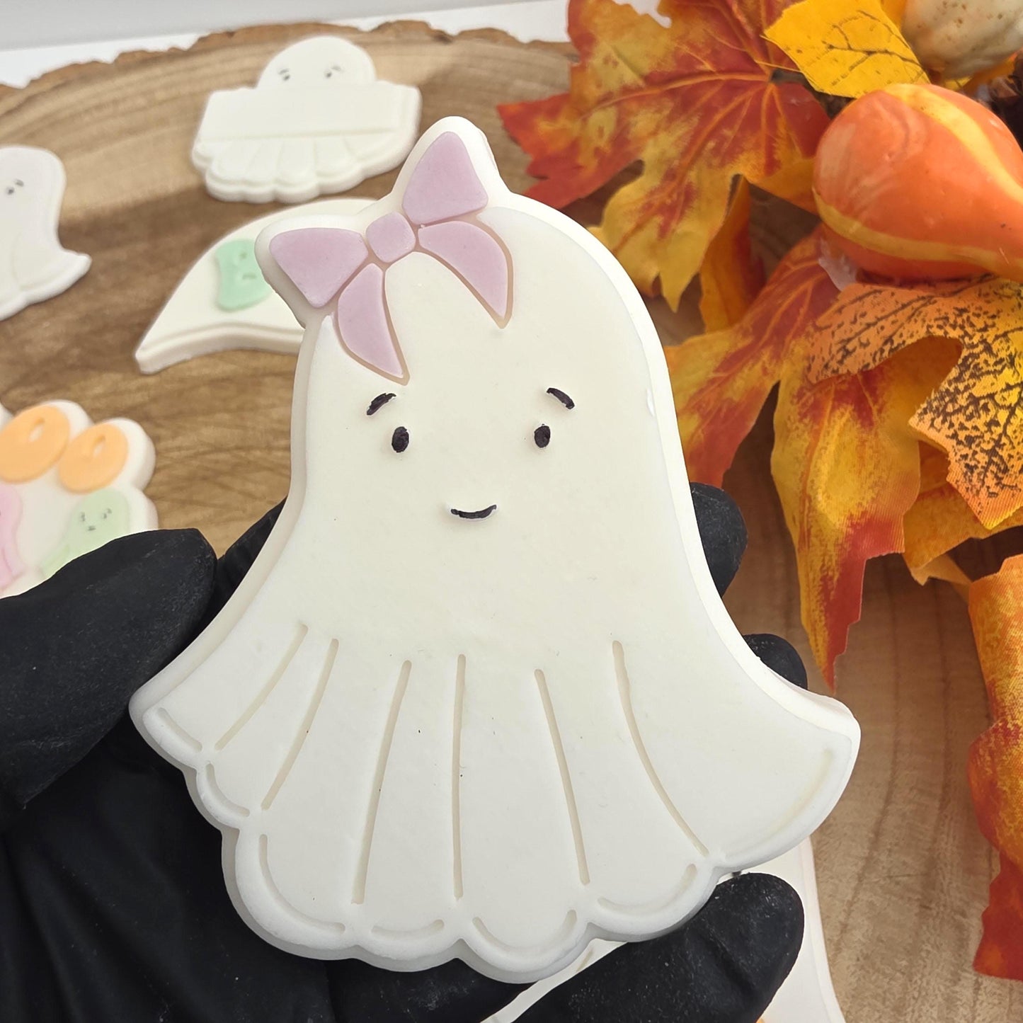 Cute ghost embosser fondant stamp and cutter, PLA embosser Cute Ghost, Halloween cookie embosser stamp & cutter, embosser, 3d printed