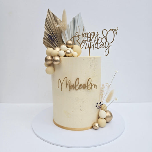 Happy Birthday Cake Topper, Acrylic cake topper and name cake charm