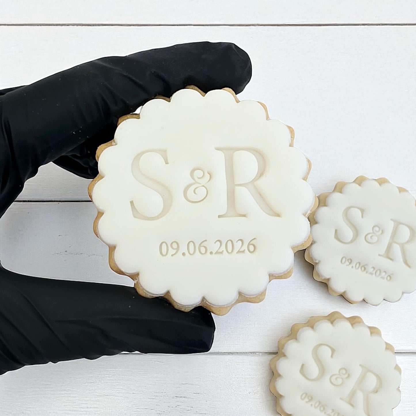 Custom Wedding Initials Cookie Stamp and Cutter