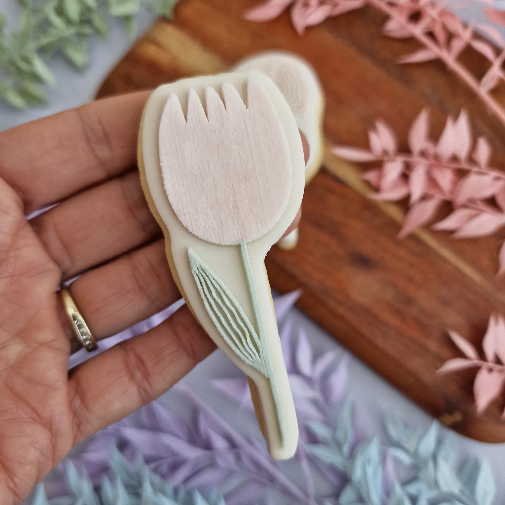 Set of 3 flowers - stamp and matching cutters image 2