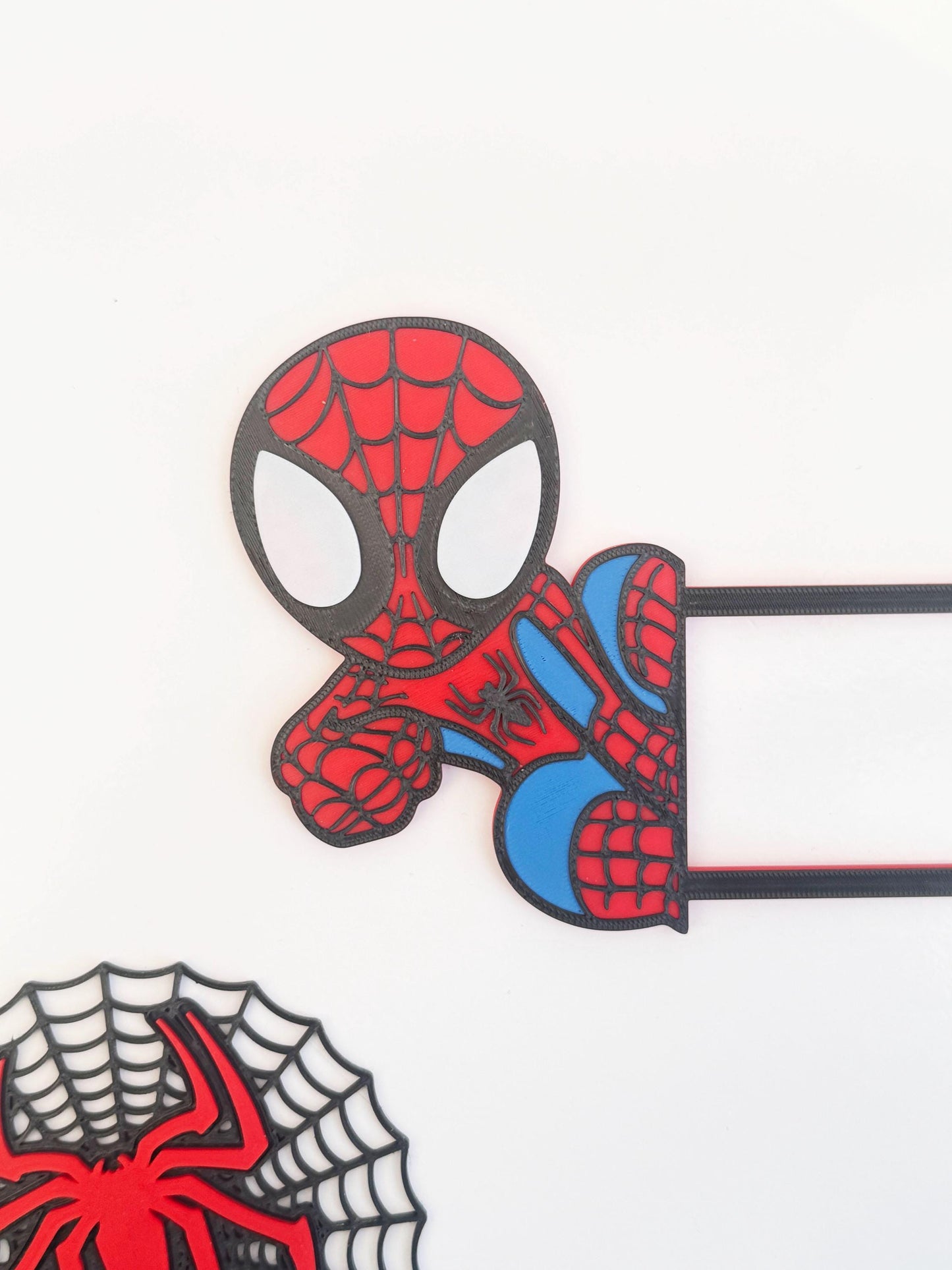 Web Hero Cake Topper • Red Blue Hero Birthday Décor • Masked Hero Party Topper