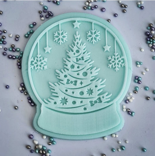 Christmas - Snow Globe 3 Deboss and Matching Cutter image 0
