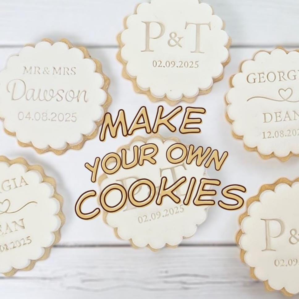 Custom Mr & Mrs Fondant Stamp: Wedding Cookie Embosser