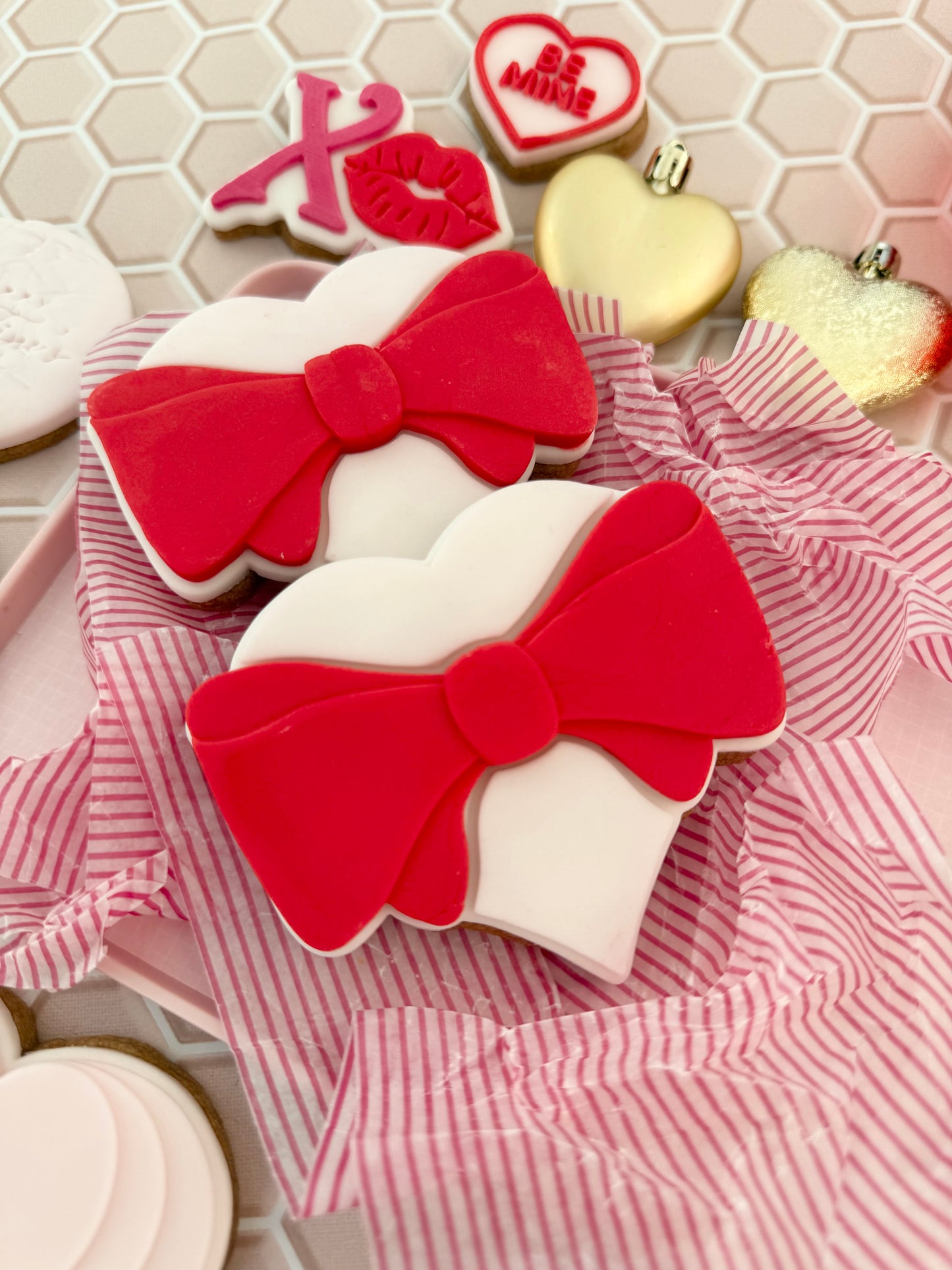 Heart with a bow - PLA embosser and matching cutter image 2