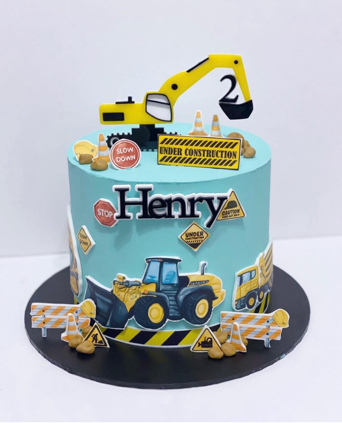 Builder Birthday cake topper set, cake charm