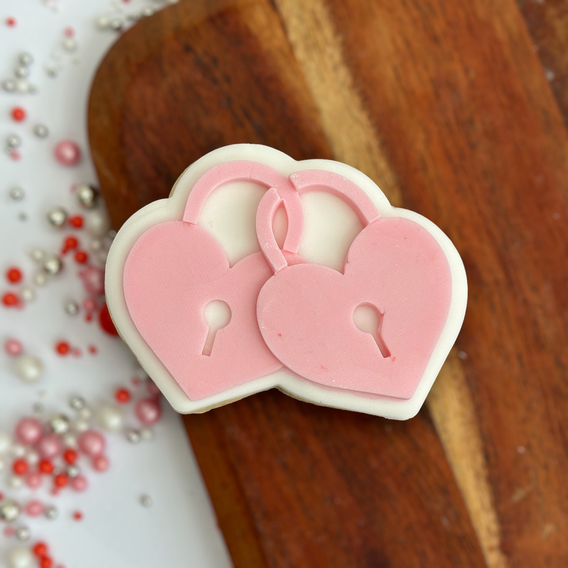 Heart Locks  - PLA embosser and matching cutter image 2