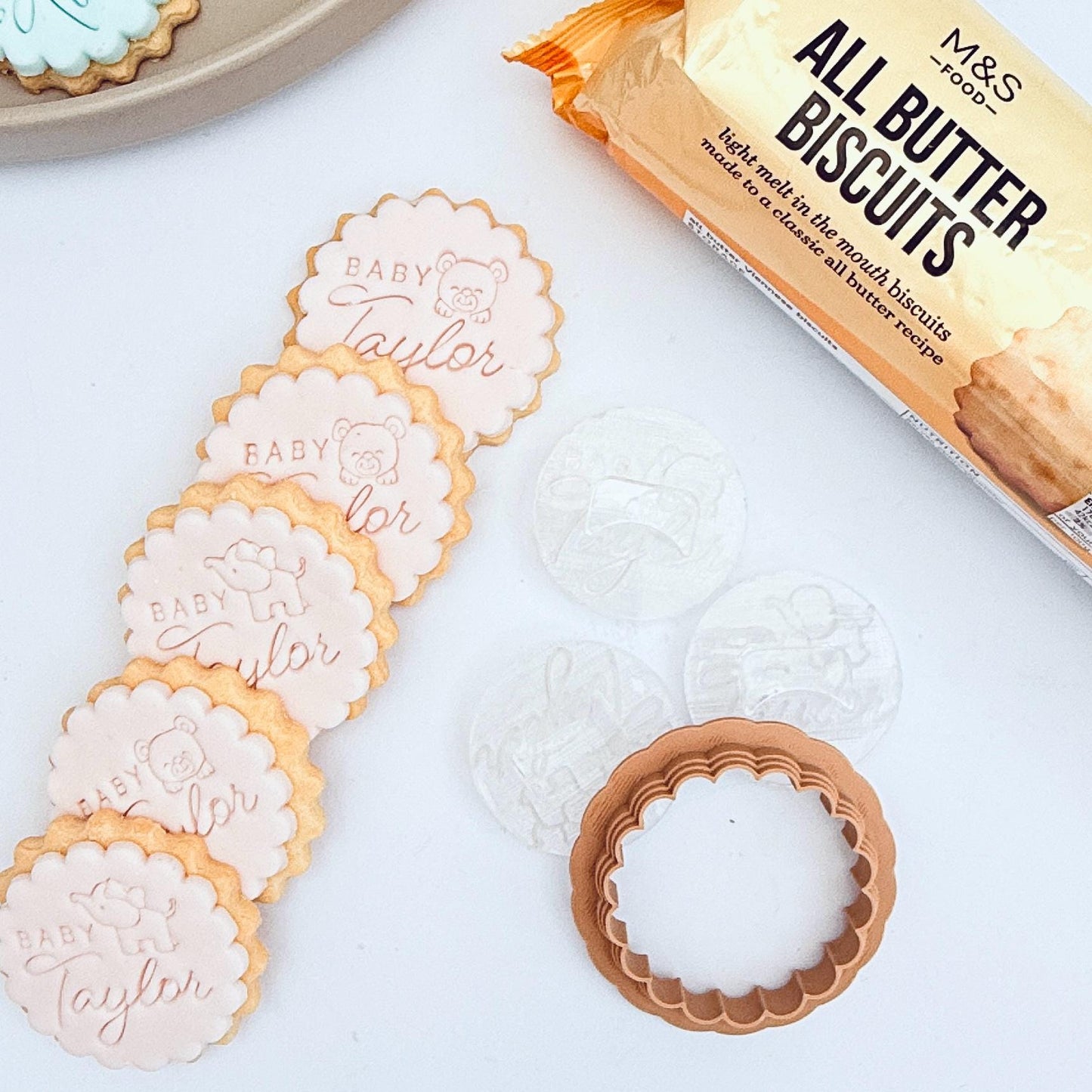 Happy Anniversary Custom Fondant Cookie Stamp and Cutter Set