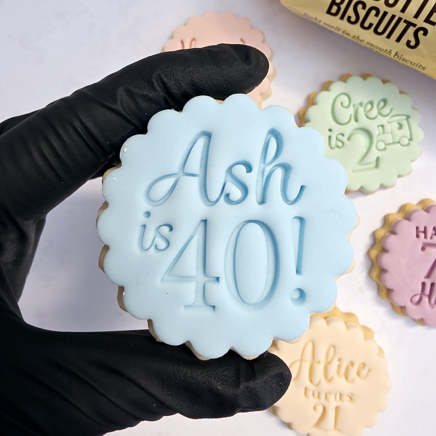 Customised Name and age Cookie Stamp Set