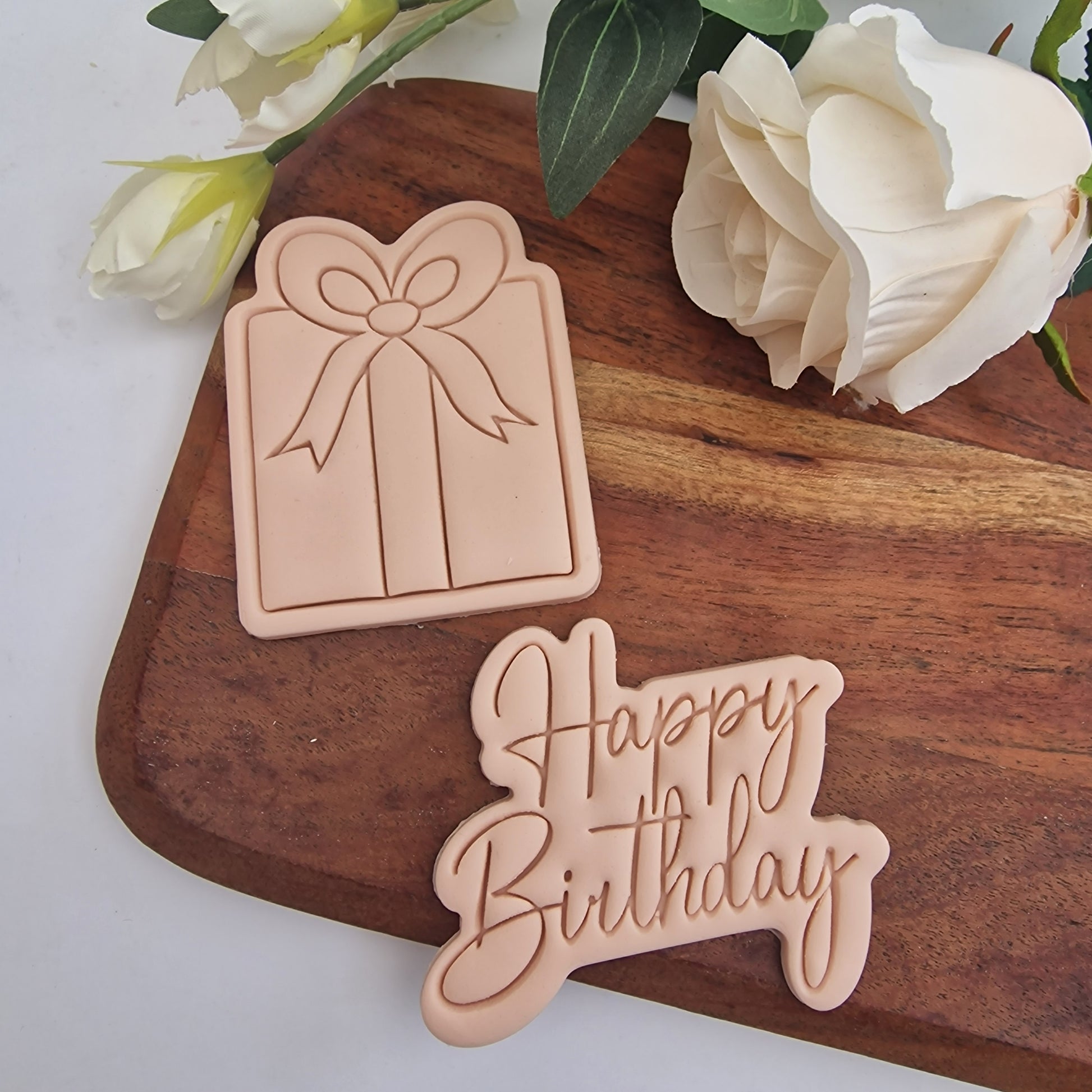 Happy Birthday- Embosser stamp with matching cutters image 2