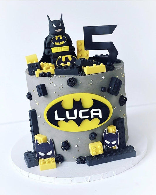Personalised Batman Birthday cake topper set, cake charm, name charm, age topper