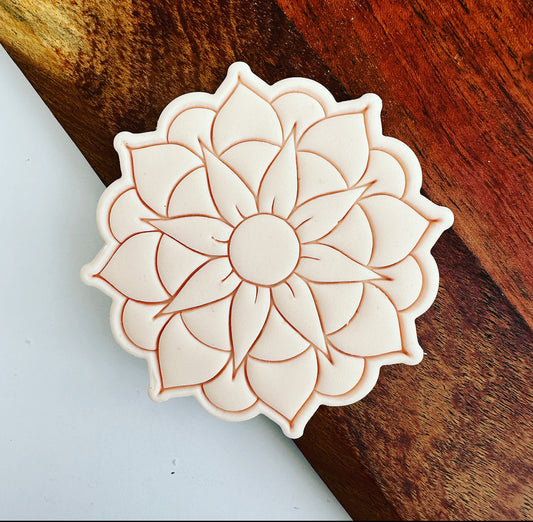 Lotus mandala - Impression stamp with matching cutters image 0