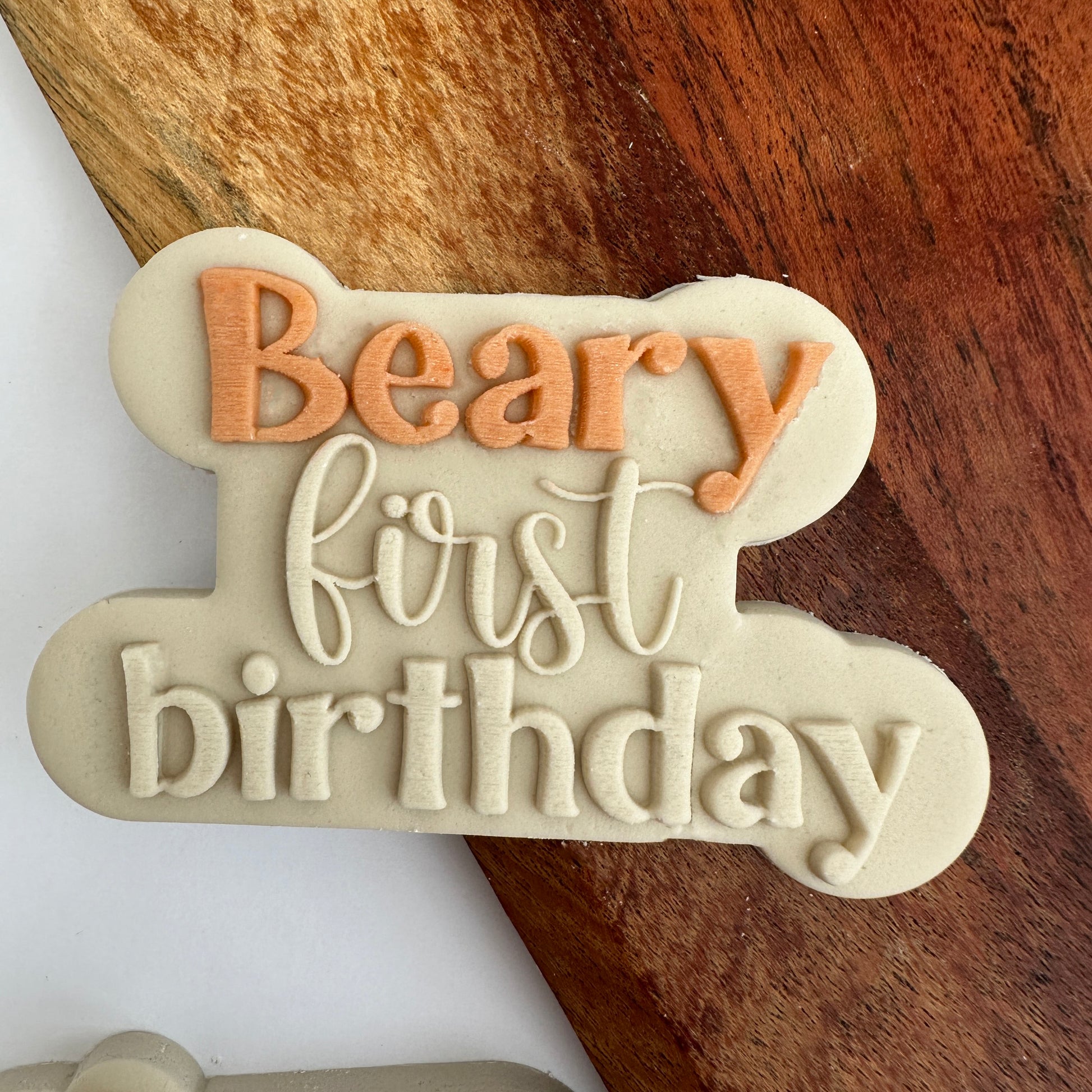 Baby - Beary first birthday DeBoss and Matching Cutter image 0