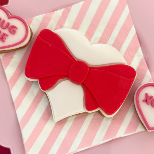 Heart with a bow - PLA embosser and matching cutter image 0