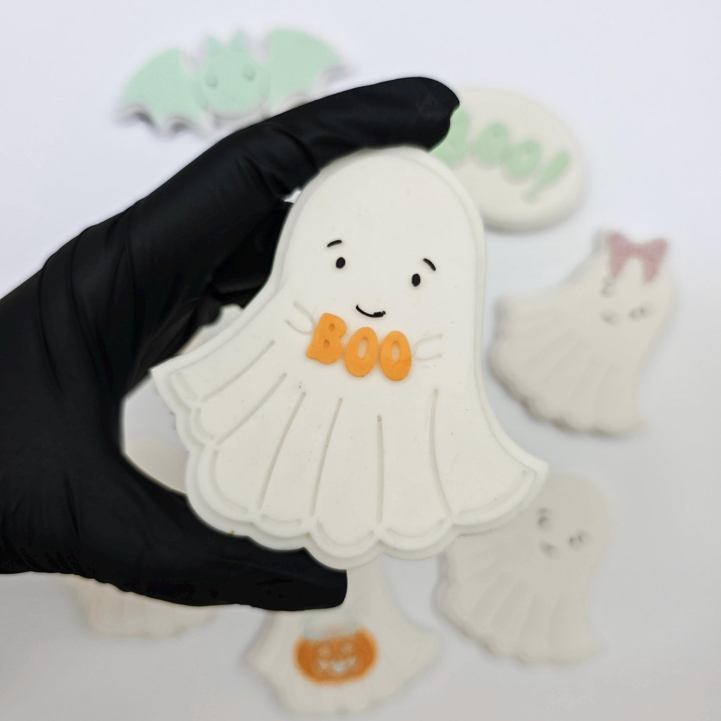 Cute ghost embosser fondant stamp and cutter, PLA embosser Cute Ghost, Halloween cookie embosser stamp & cutter, embosser, 3d printed