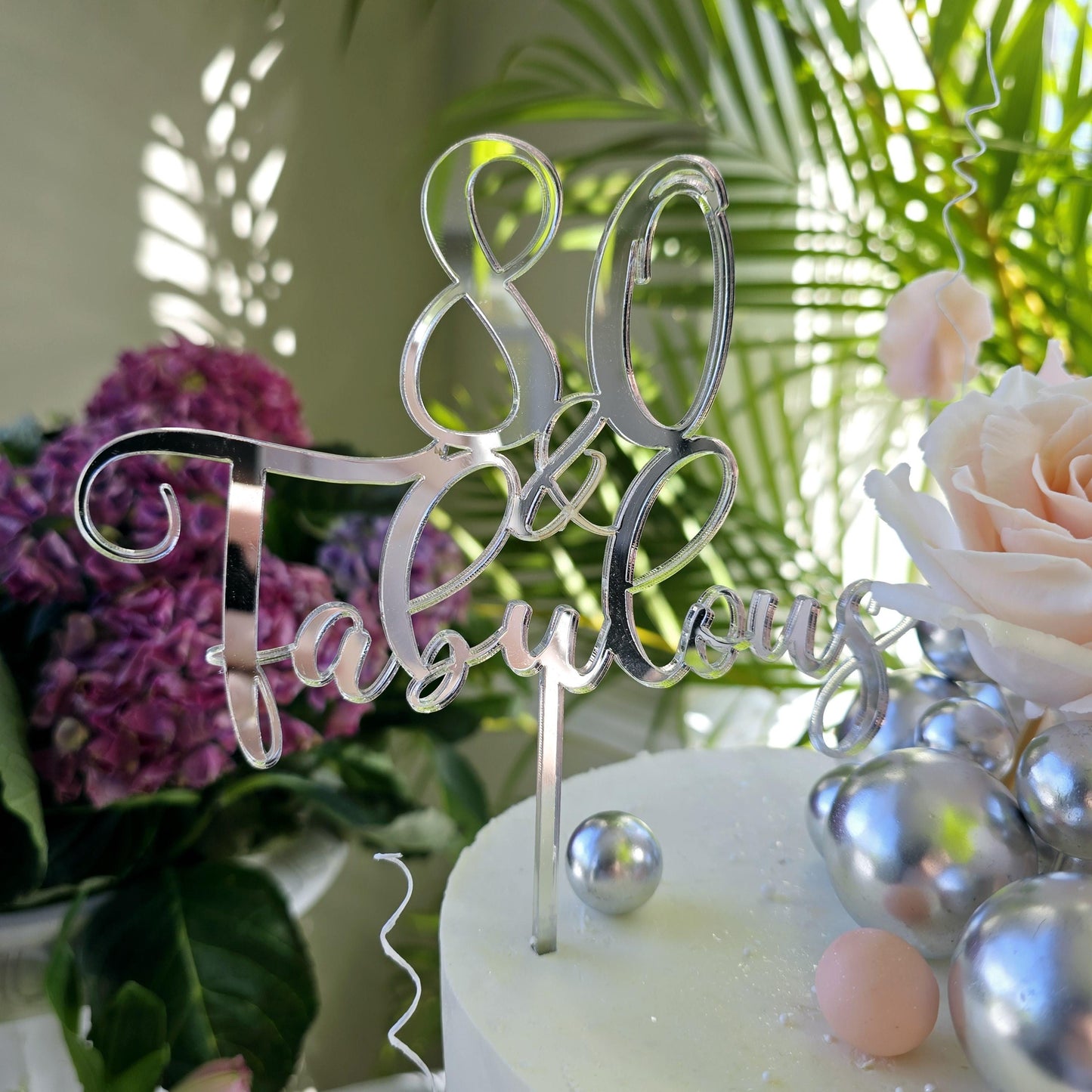 Personalised Age & fabulous cake topper, custom age acrylic cake topper