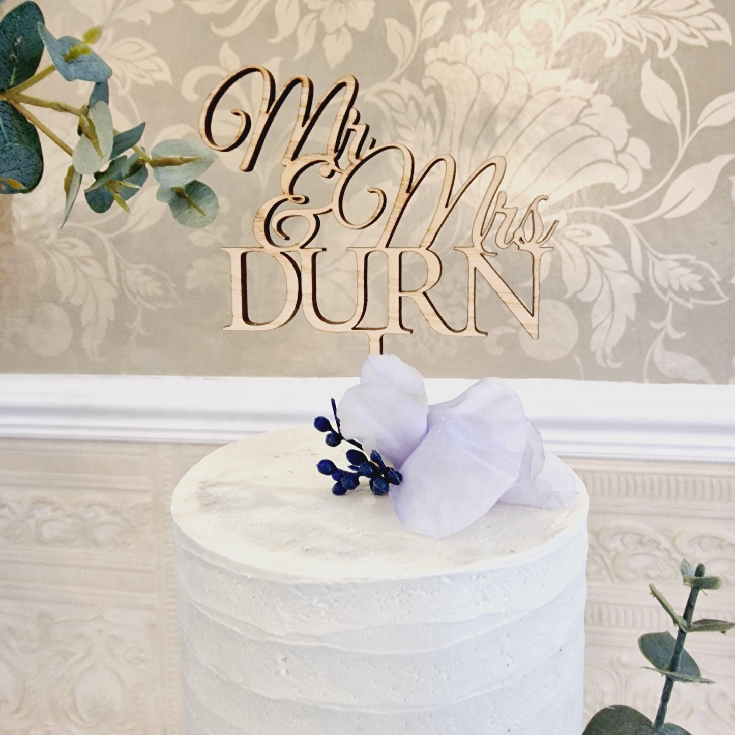 Rustic Custom wedding Cake topper, Personalized cake topper