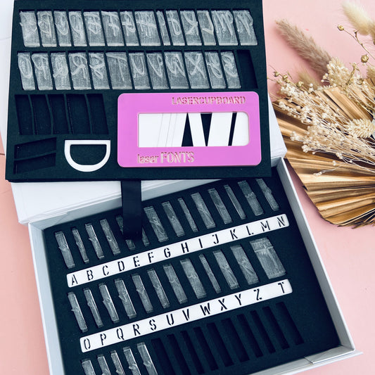 Laser Fonts - Script Set - Lower & Uppercase Combo image 0
