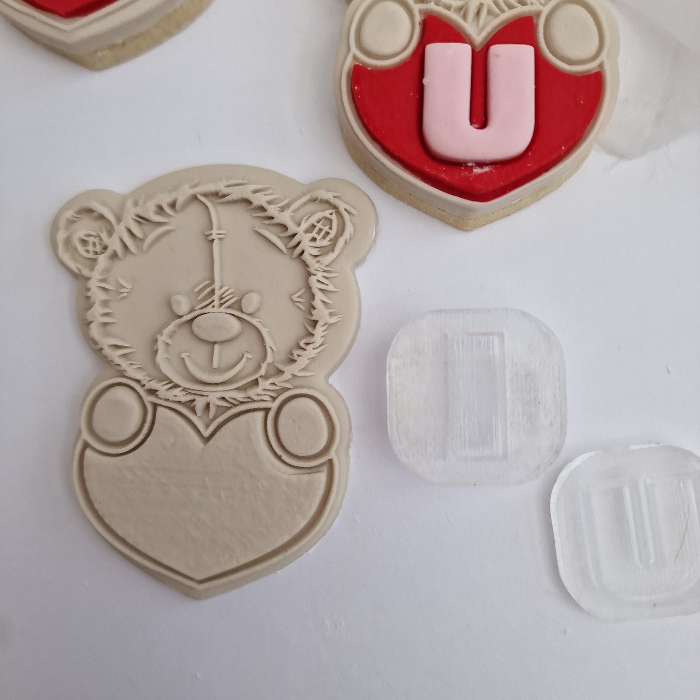 Cute Teddy with heart  - Deboss and cutter image 2