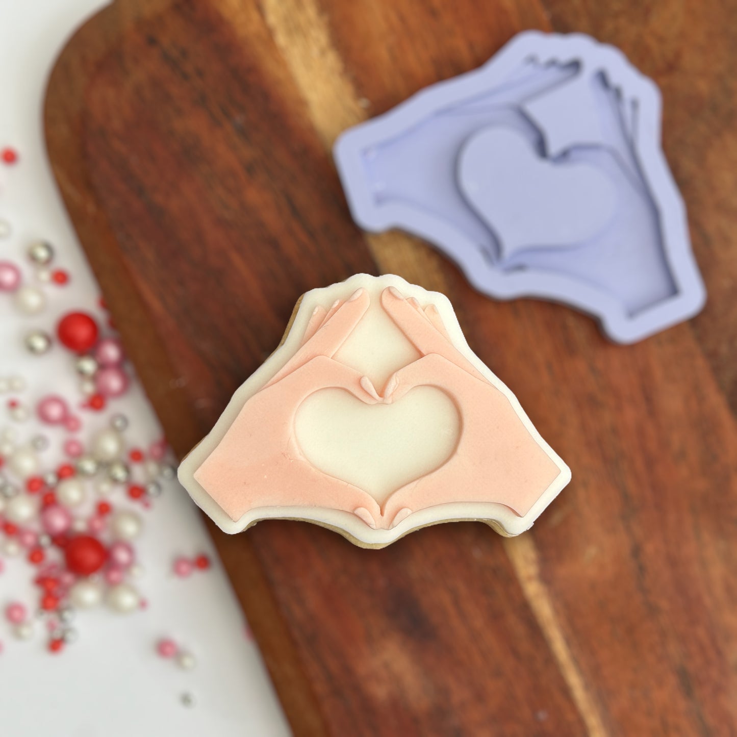 Heart hands - PLA embosser and matching cutter image 2