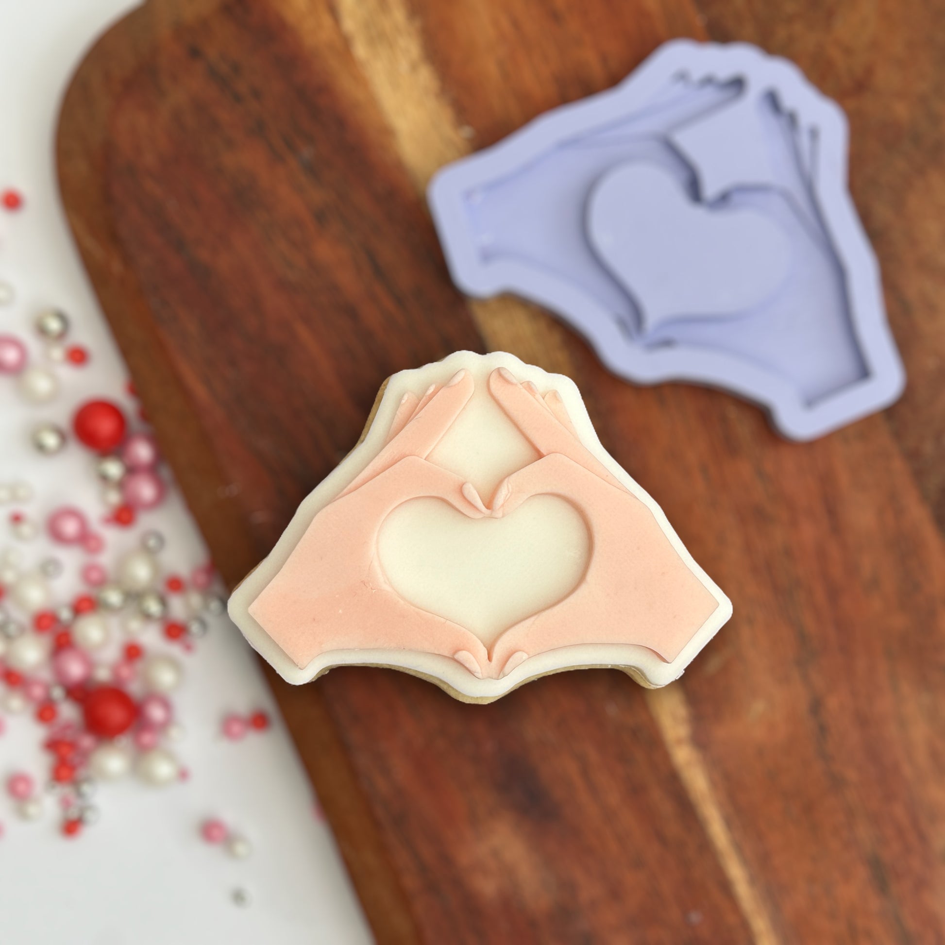 Heart hands - PLA embosser and matching cutter image 2