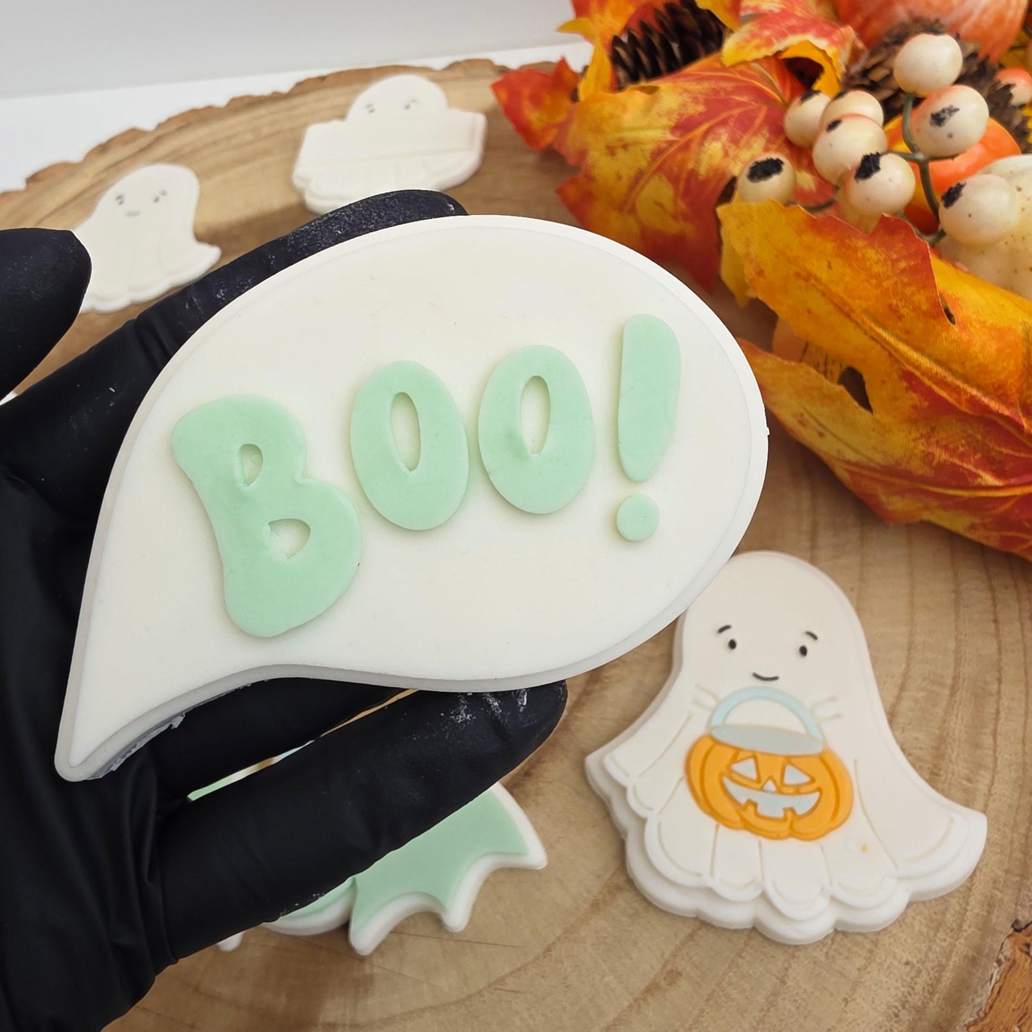 Boo Halloween Cookie Embosser Stamp and Cutter: 3D Printed PLA