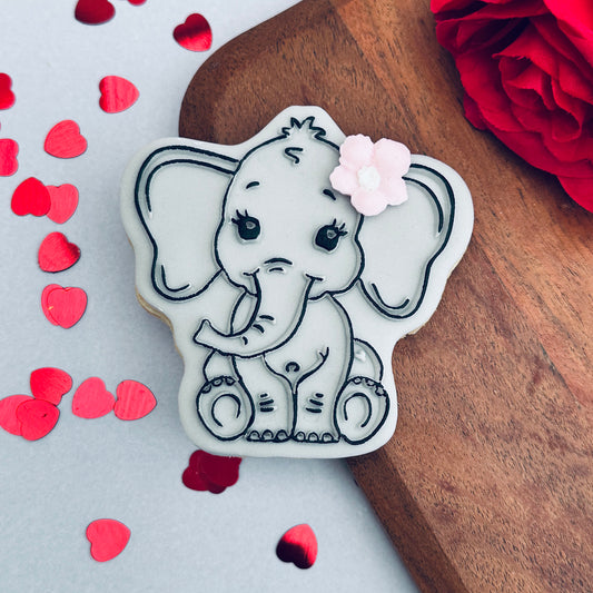 Cute elephant - Deboss and cutter image 0