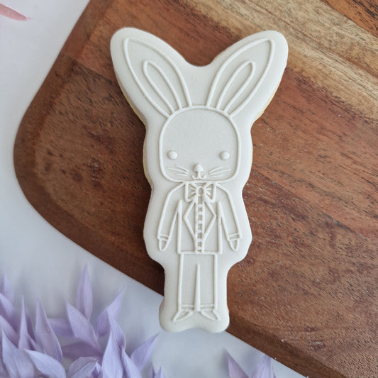 Cute Easter Bunny Boy -  Deboss and Cutter image 0