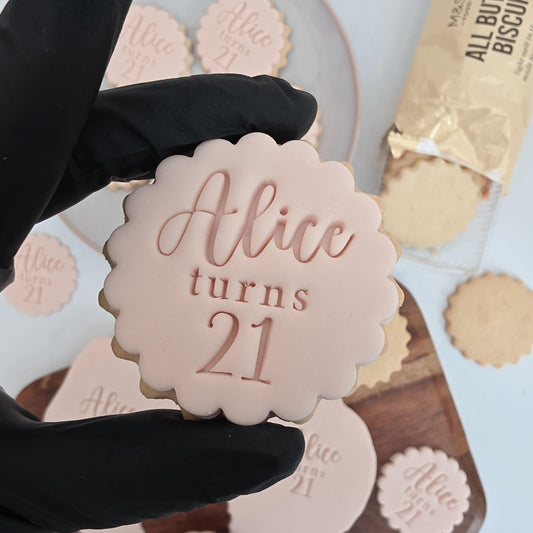 Customised Name and age Cookie Stamp Set