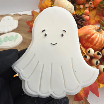 Cute ghost embosser fondant stamp and cutter, PLA embosser Cute Ghost, Halloween cookie embosser stamp & cutter, embosser, 3d printed