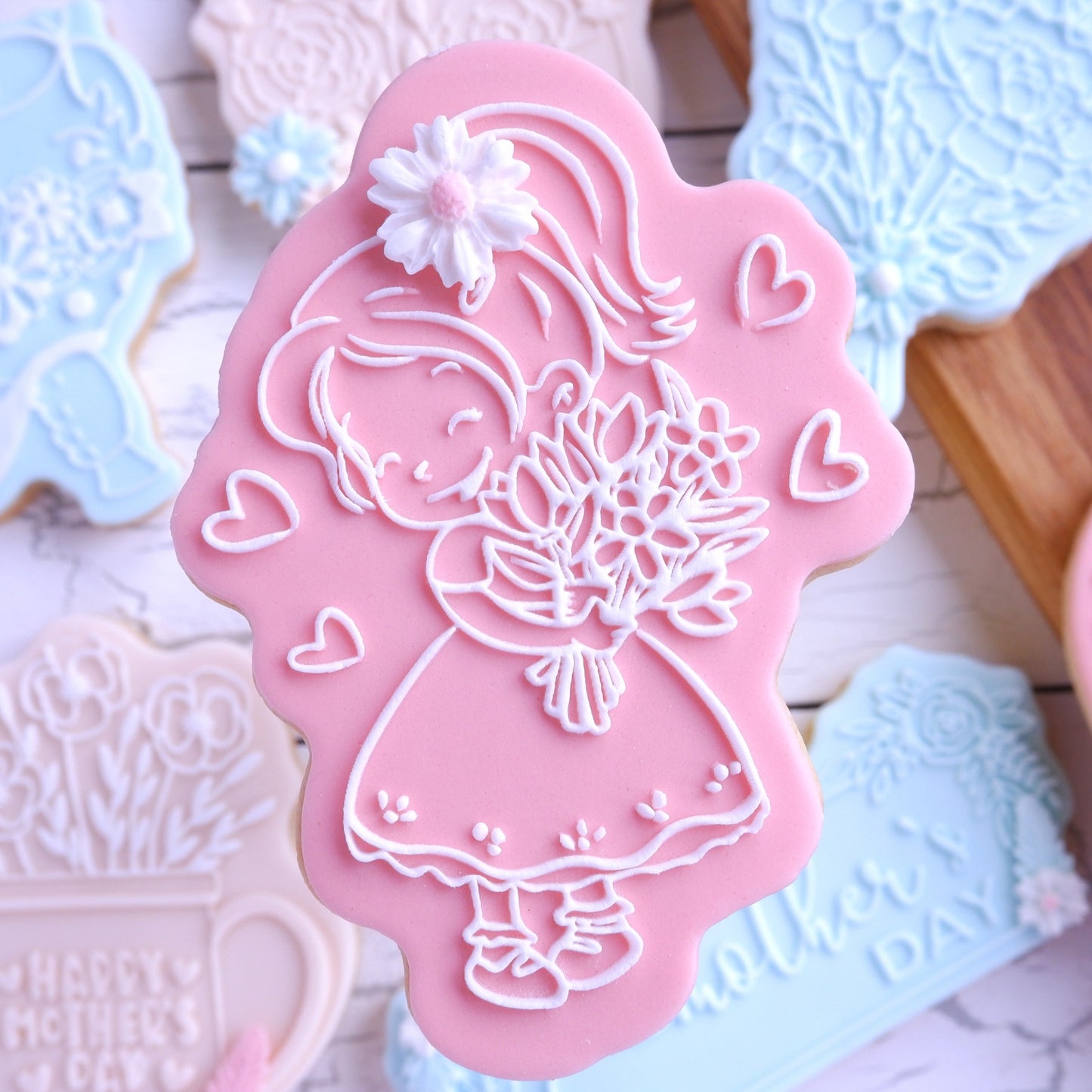 Mother`s Day - Girl  - Deboss Stamp and Matching Cut image 0