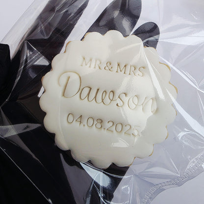 Custom Mr & Mrs Fondant Stamp: Wedding Cookie Embosser