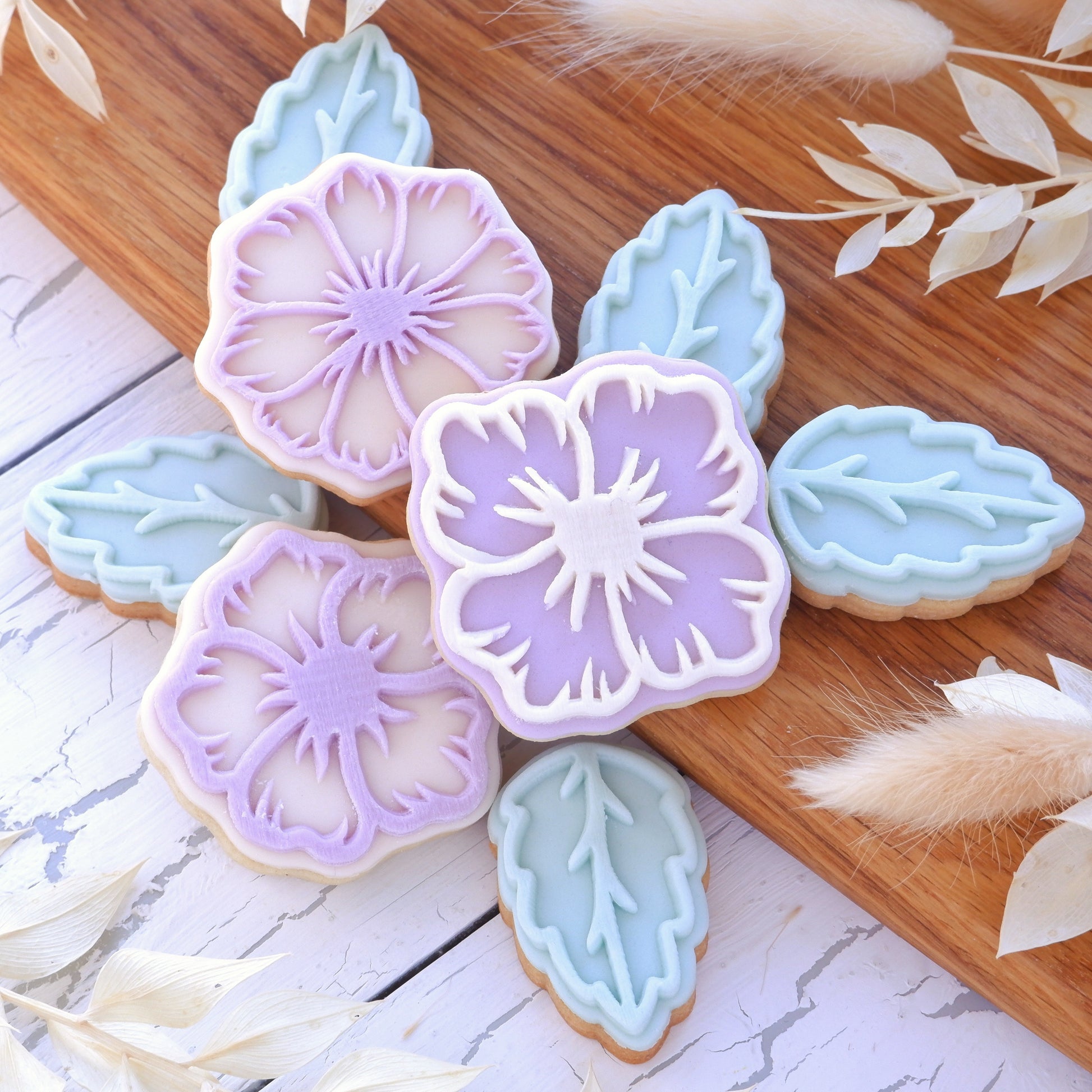 Set of floral elements - stamps and matching cutters image 0