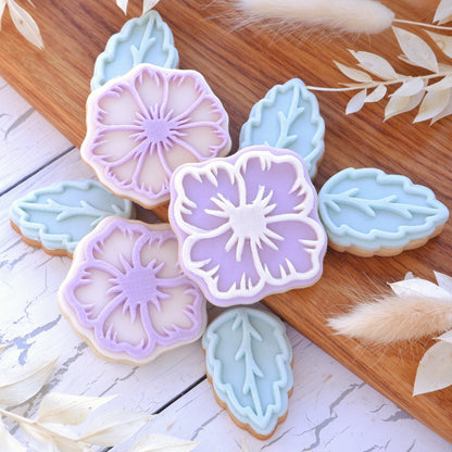 Set of floral elements - stamps and matching cutters image 0