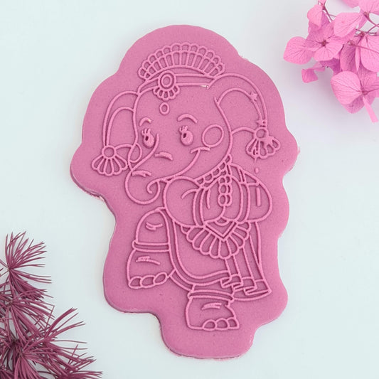 Diwali - Ganesh Deboss stamp with matching cutter image 0