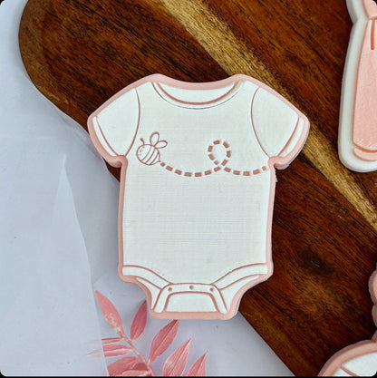 Baby Onesie with bee - Stamp and Matching Cutter image 0