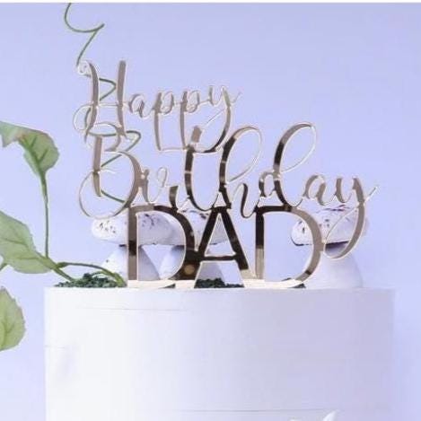 Happy Birthday Dad Cake Topper, Personalized Birthday Cake Topper