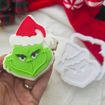 Grinch face PLA embosser